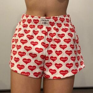 PacSun Red Heart Pattern Shorts